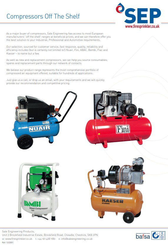 Off The Shelf Compressors data sheet | Sale Engineering Products Ltd